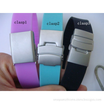 210x18mm Silicone emergency alert qr code id bracelet with silicone bracelets clasps
